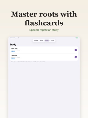 Word Radicals: Latin & Greek iPad screenshot