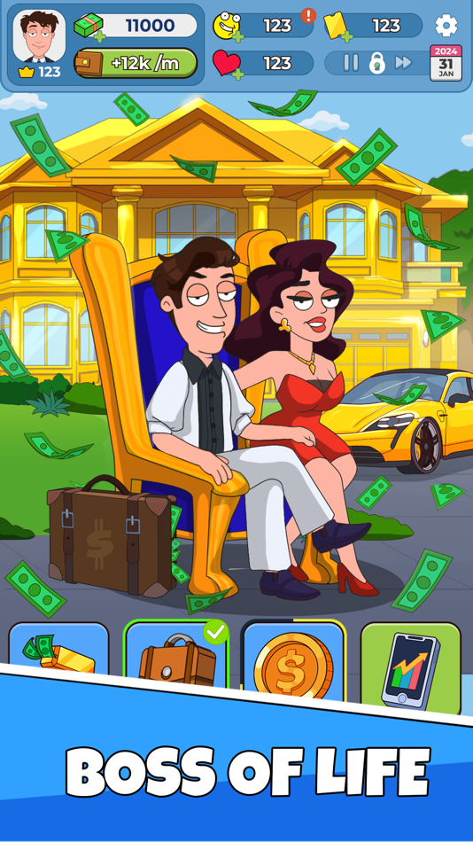 #6. Idle Guy: Life Simulator games (iOS) Bởi: Heatherglade Publishing Kft