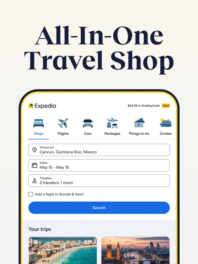 Expedia iPad screenshot 1