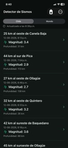Detector de Sismos screenshot