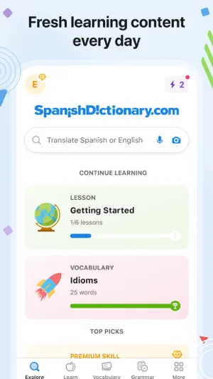 SpanishDictionary.com Learning screenshot 2