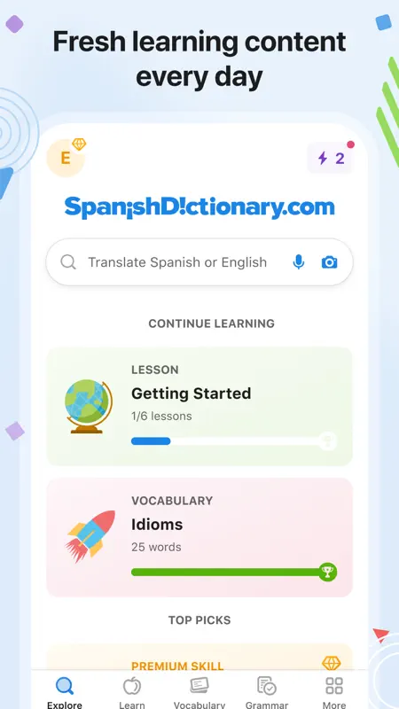 SpanishDictionary.com Learning screenshot 2 of 9