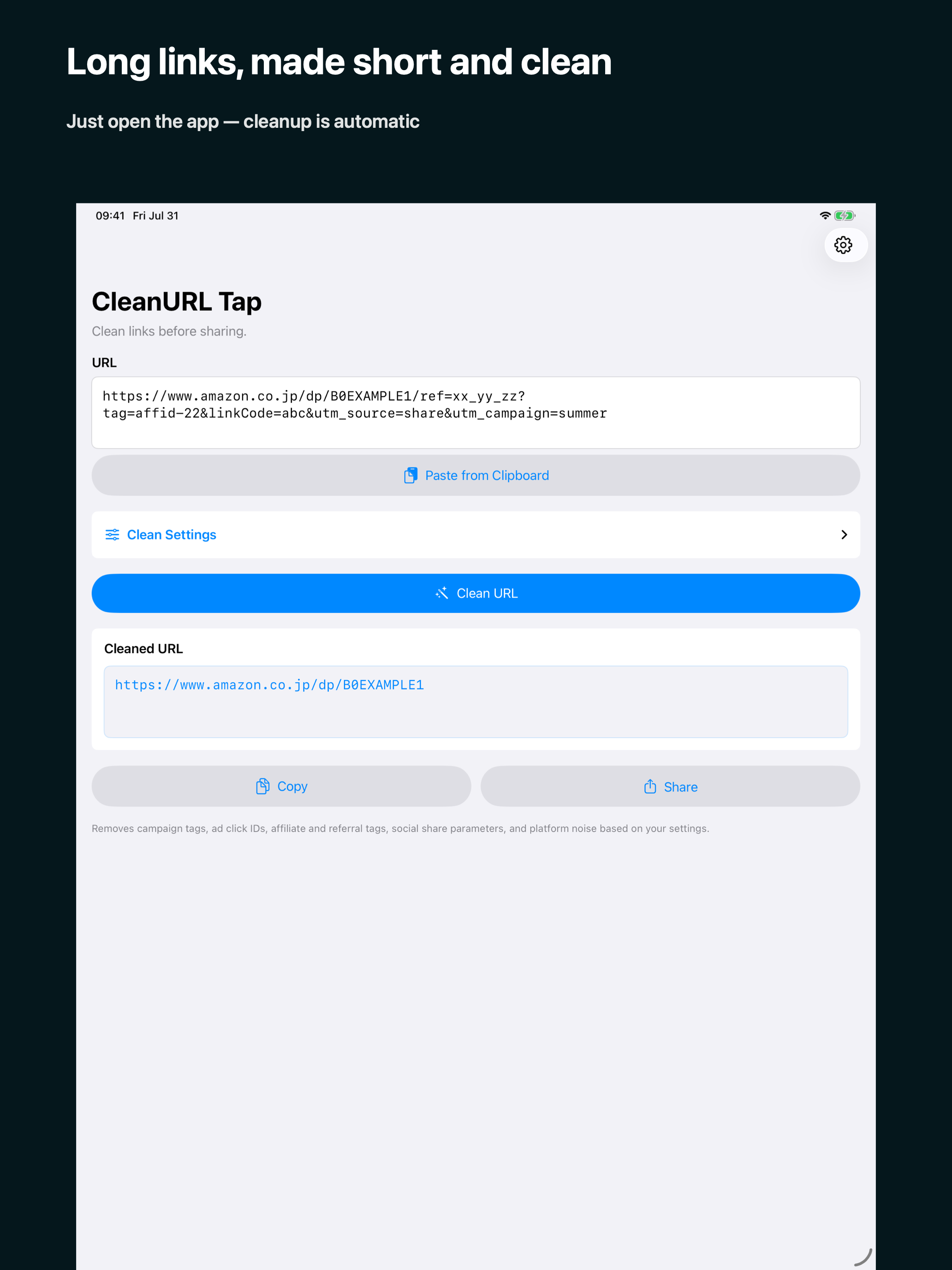CleanURL Tap - Tidy Long Links screenshot 6