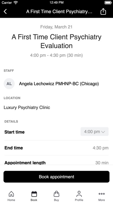 Luxury Psychiatry Clinic Screenshot
