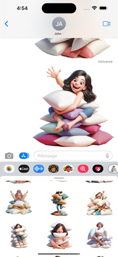 Pillow Woman Stickers