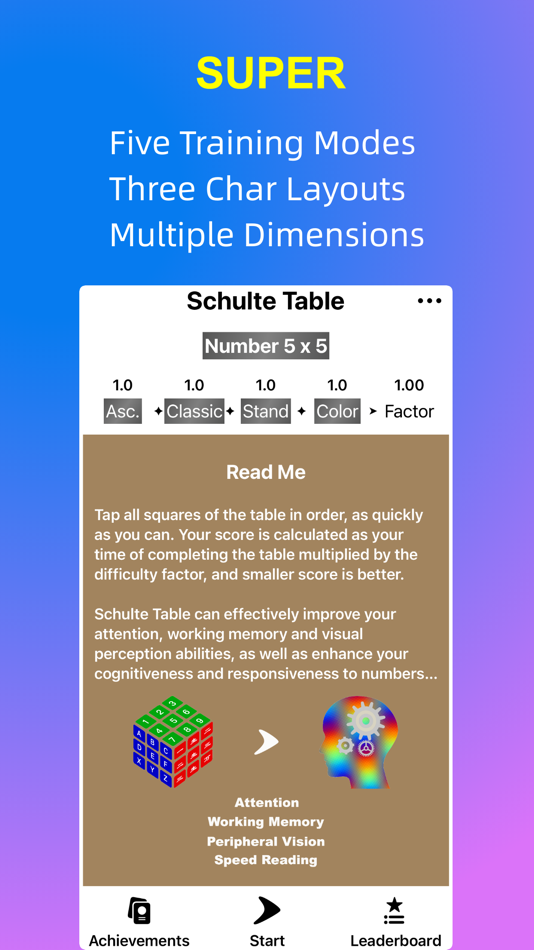 #1. Schulte Table (iOS) 由: Fairelephant Information Technology Ltd.