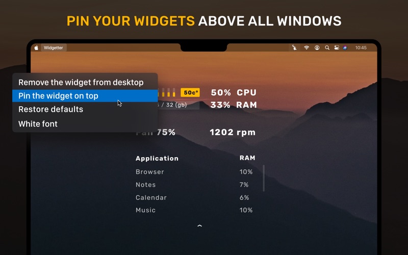 Widgetter - Custom Desktop Screenshot