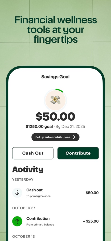 Instacart Shopper Rewards - Discover the savings goal tracker, complete with options for auto-contributions, and the detailed activity log for monitoring financial progress.