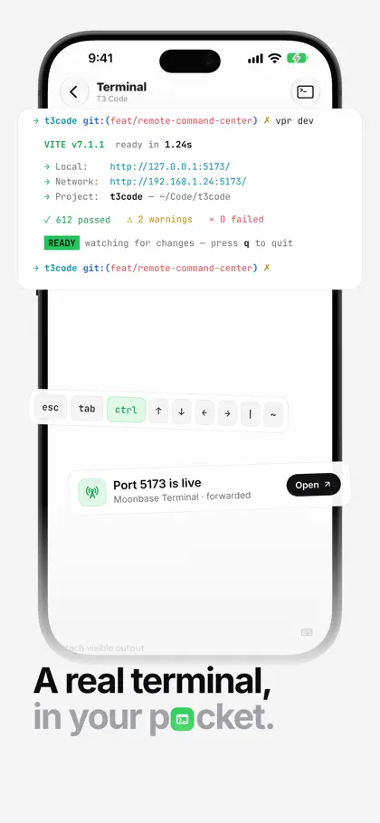 Screenshot 4 di 6 di T3 Code - Remote Claude & more