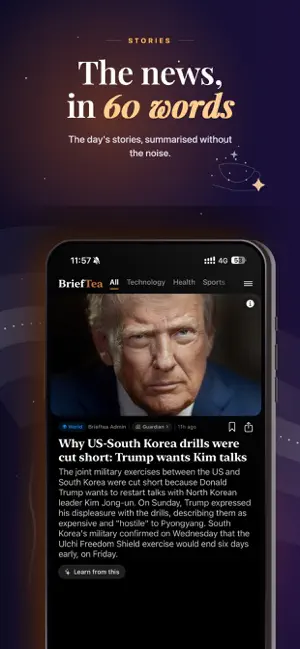 BriefTea: News in 60 Words screenshot 1