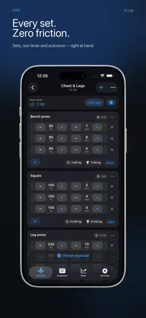 Grif: Workout Tracker screenshot 1