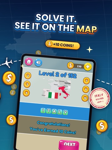 World Map Quiz: Country Shapes iPad screenshot