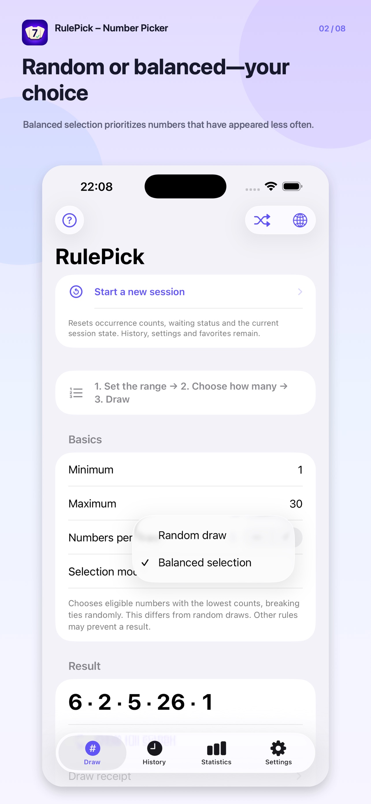 Screenshot 2 of RulePick - Number Picker