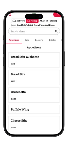 Goodfellas Brick Oven Pizza iPhone screenshot