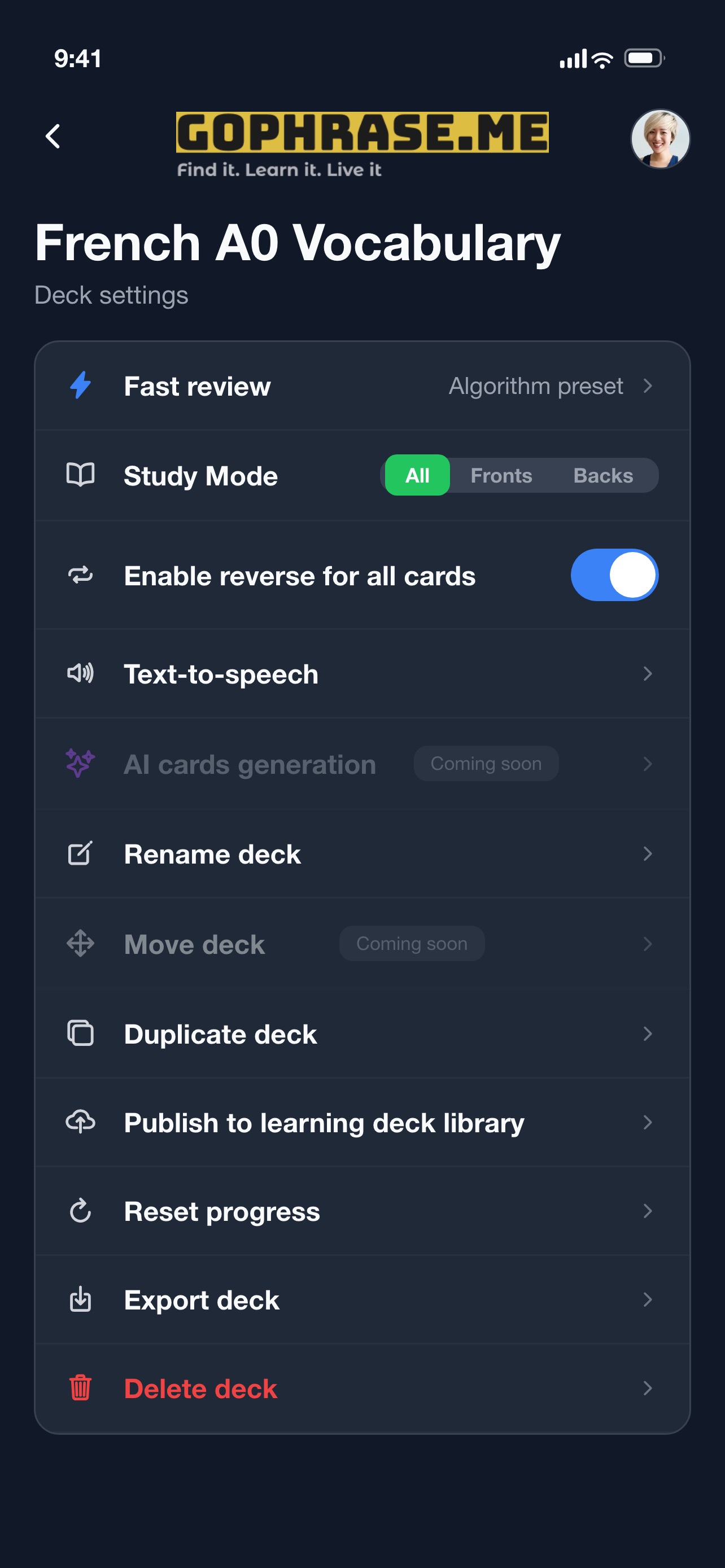 Screenshot 7 of GoPhrase - Flashcards