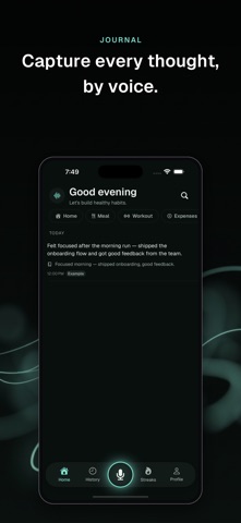 VoiceLog: AI Journal & Tracker iPhone screenshot