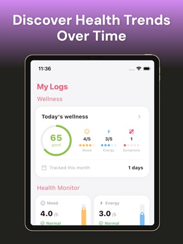 Period Tracker App - Lunara iPad screenshot