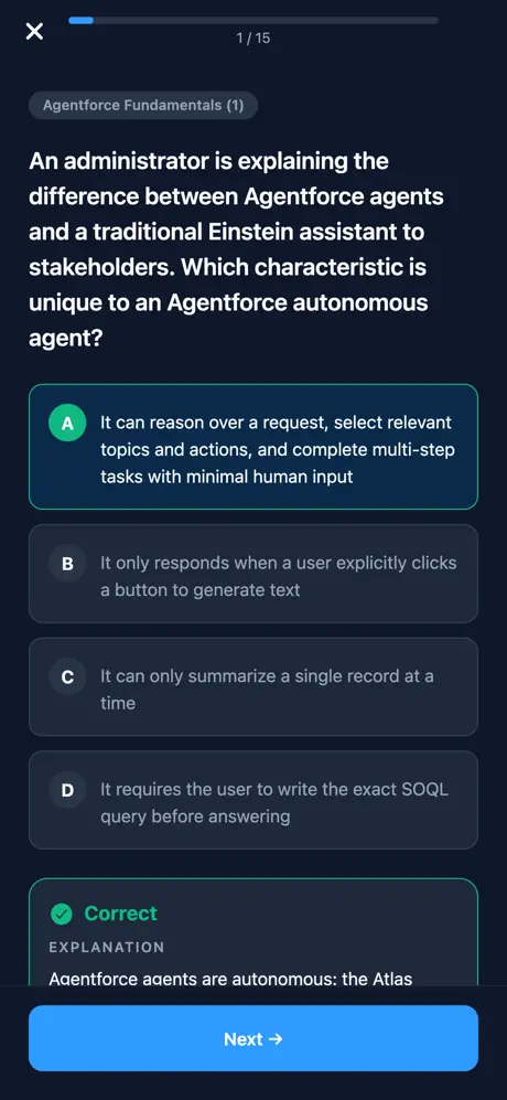 Agentforce Specialist Prep screenshot 4