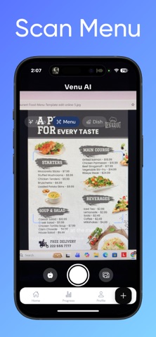 Venu AI - Calorie Counter iPhone screenshot