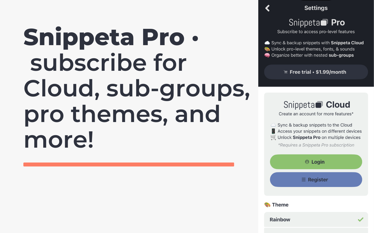 Snippeta - copy, manage, paste