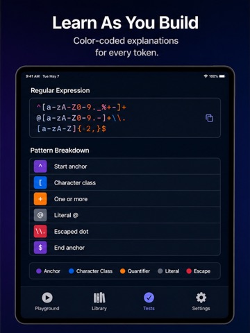 Regex Playground iPad screenshot