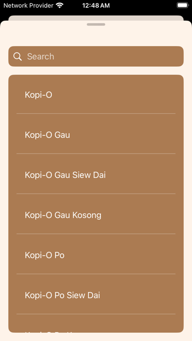 Coffee Kopi Order Guide Screenshot