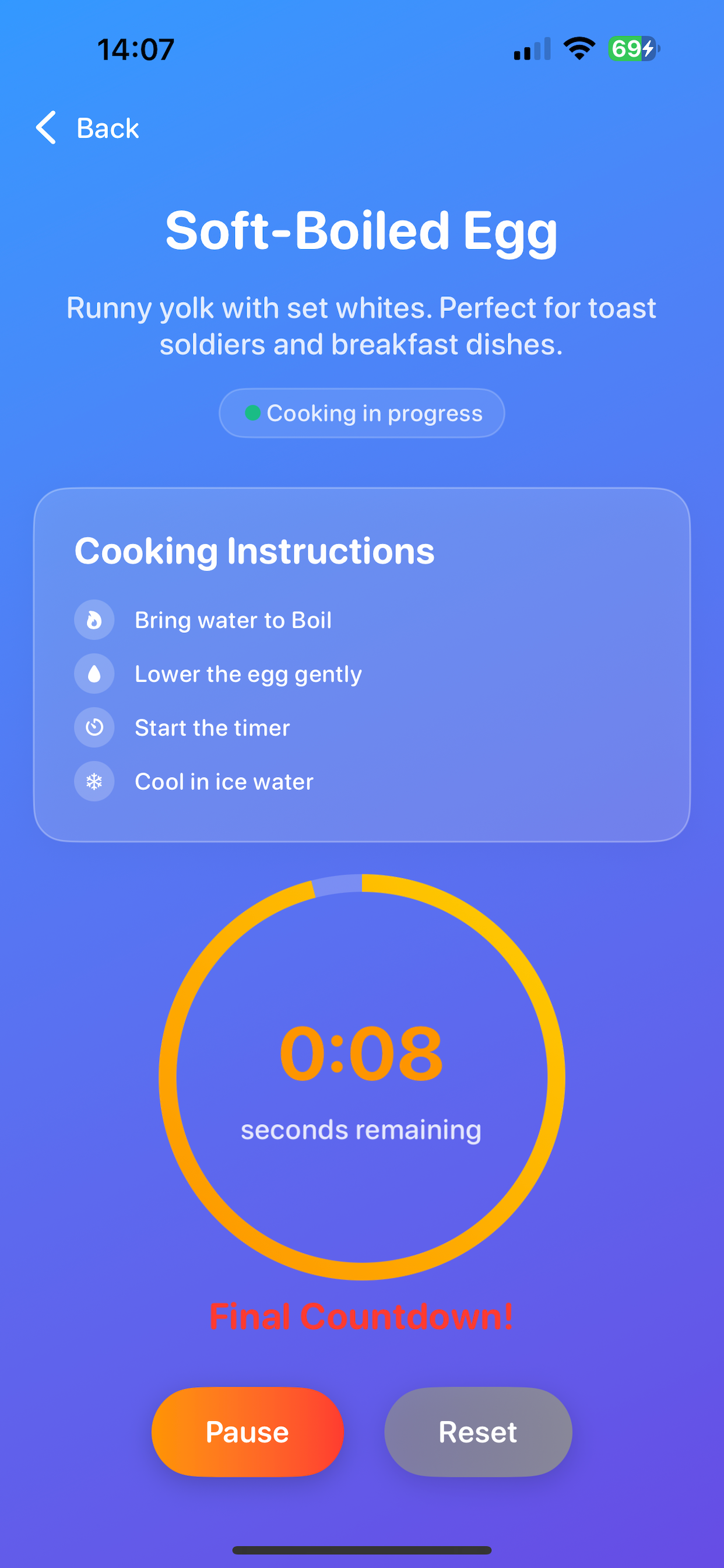 Perfect Egg Timer App