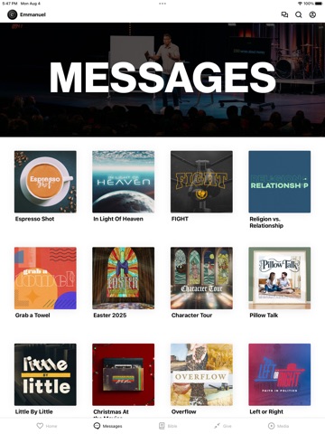 Emmanuel Church iPad screenshot