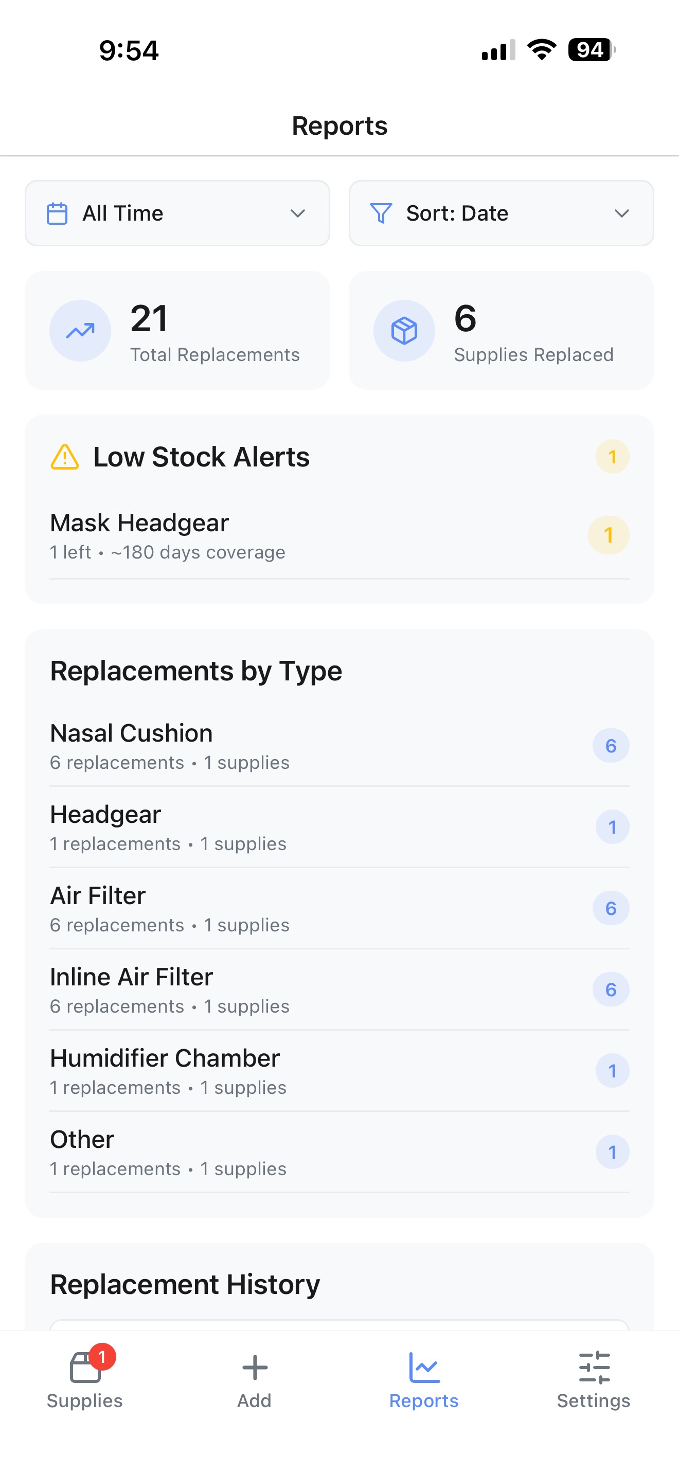 CPAP Supply Tracker screenshot 5