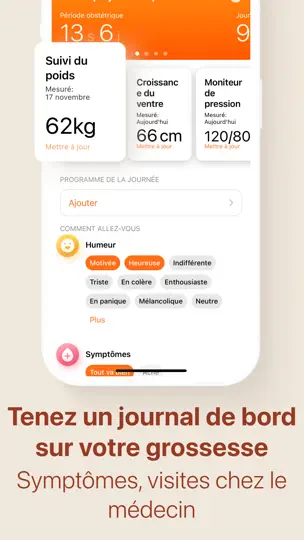 Capture d'écran de Grossesse – Suivi & Calendrier sur iPhone 3