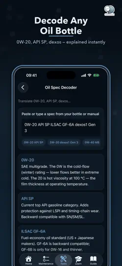 Screenshot von Engine Oil & Fluids Bible auf dem iPhone 3