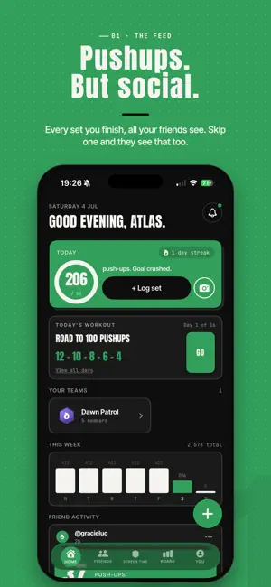 Push Up Social: Screen Time screenshot 1