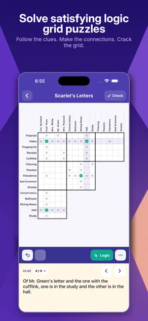 Logic Grid Puzzles: Word Games screenshot 1