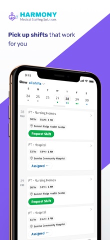 Harmony Medical Staffing iPhone screenshot