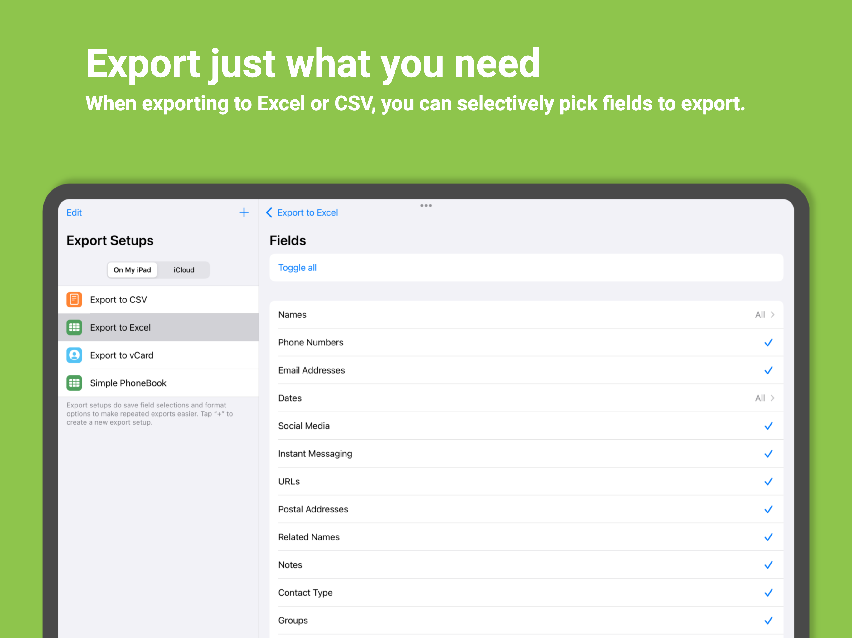 Export Contacts Pro: CSV Excel screenshot 7