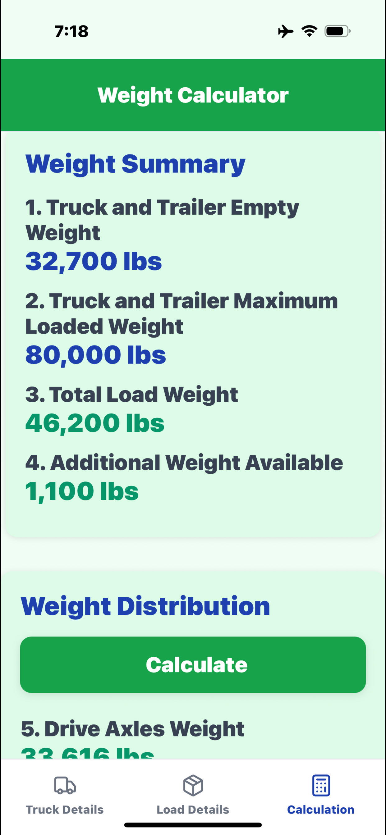 Truck weight scale calculator