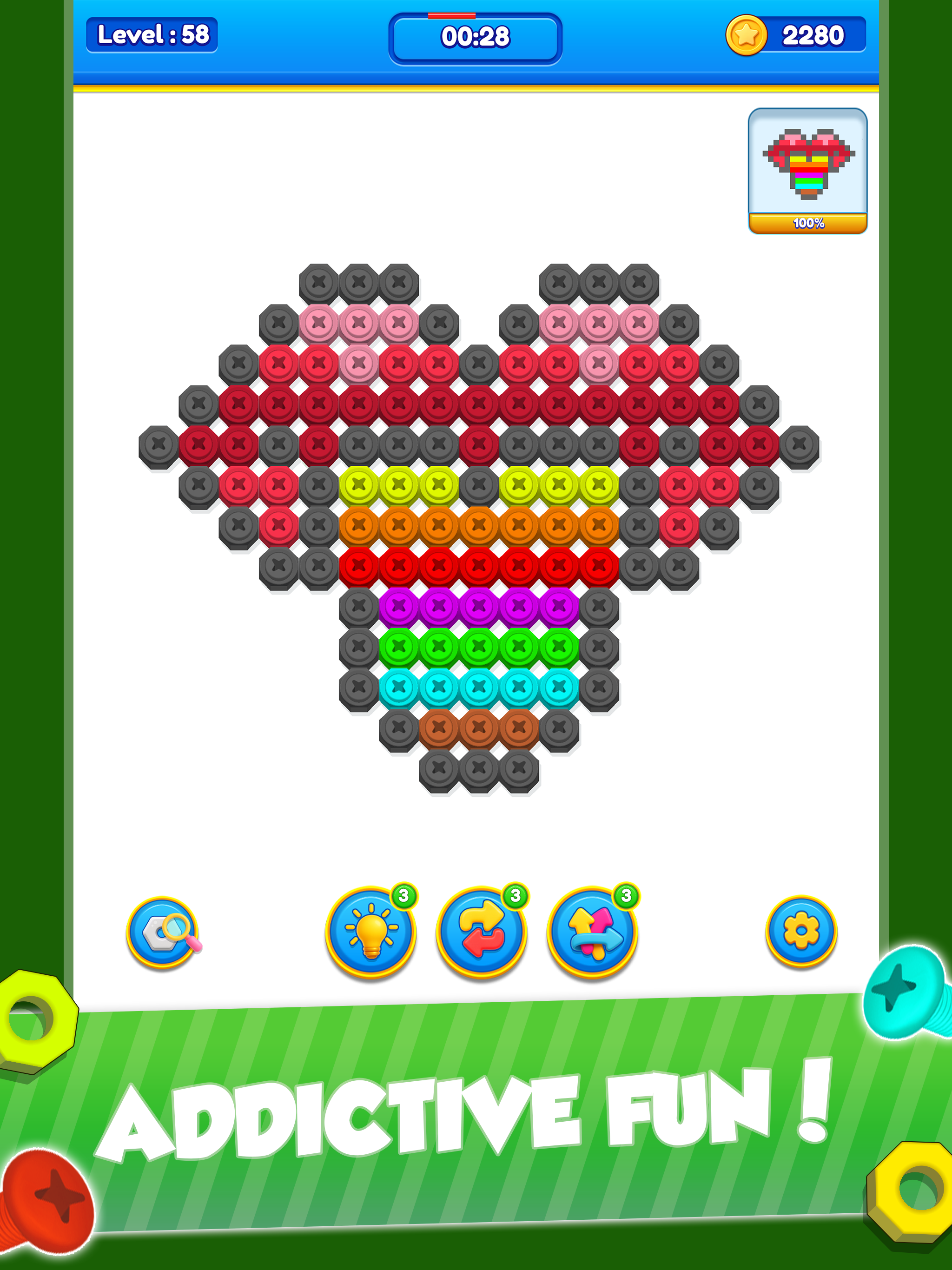 Nut n Bolt Color Sorting Game