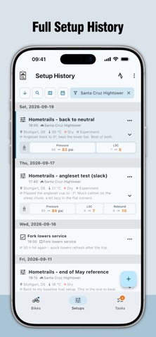 Bike Setup Tracker Screenshot 4 of 8