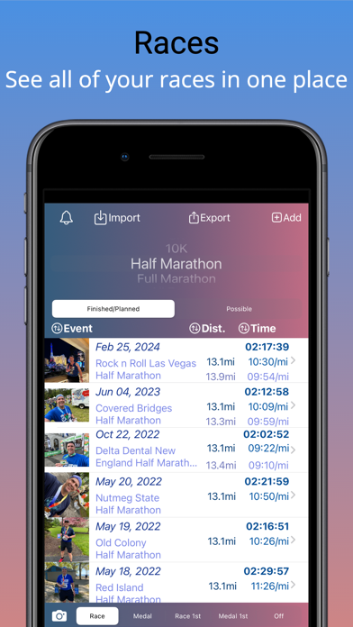 Screenshot #2 pour My Running Races