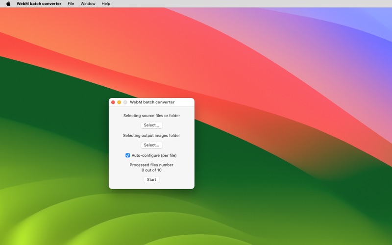 WebM batch converter screenshot