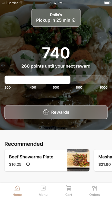 Dalia's To Go iPhone screenshot 1 - Food & Drink app