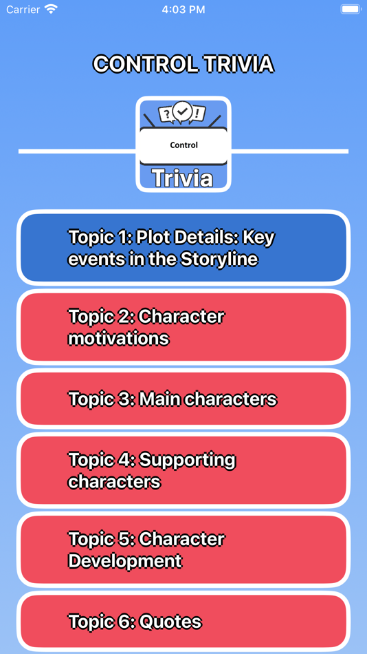 #1. Control Trivia (iOS) 由: Martin Tseng