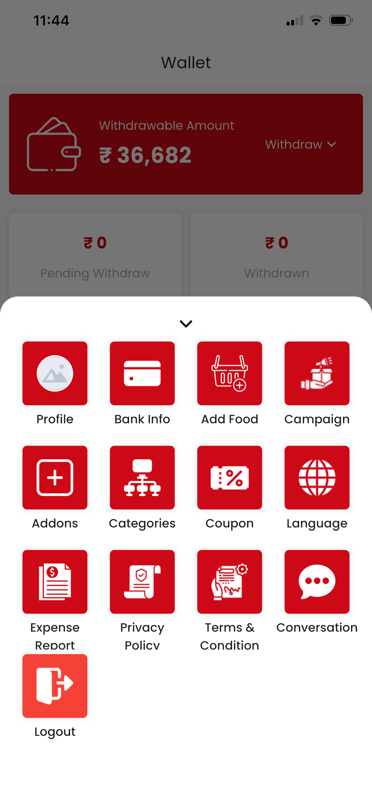 Caters Vendor: Partner App