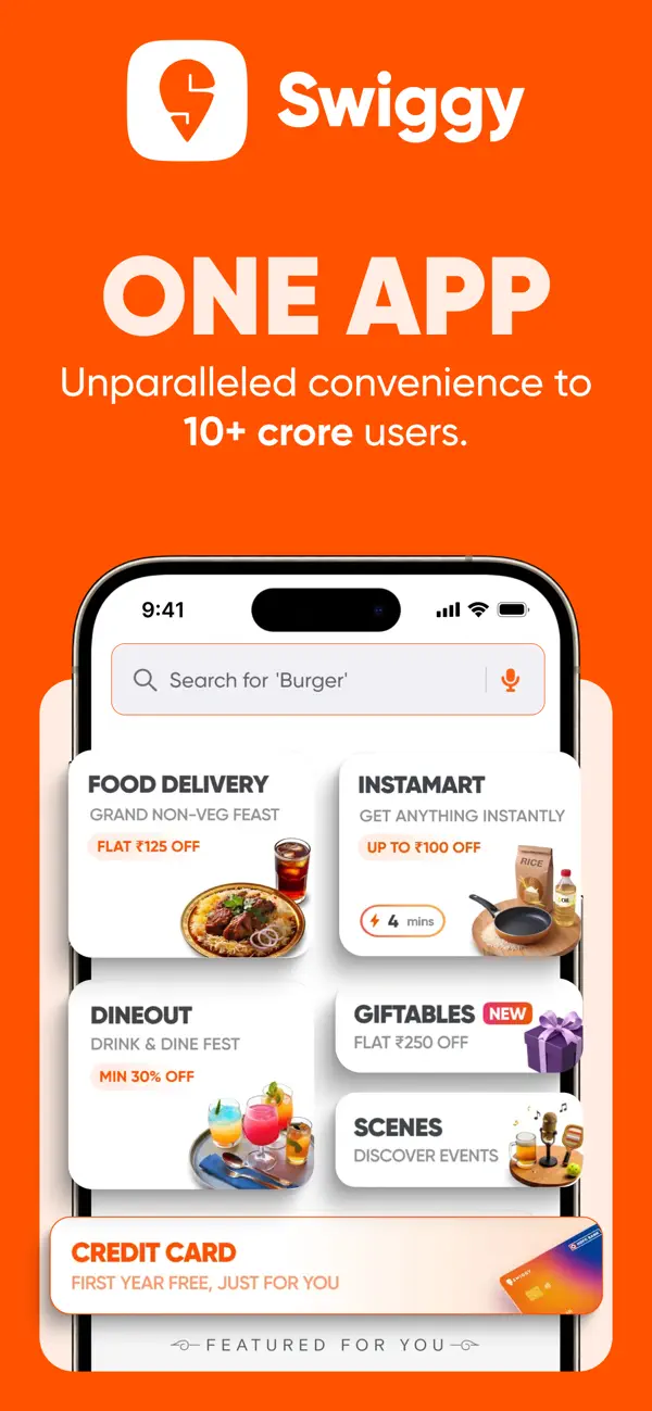 #1. Swiggy: Food Instamart Dineout (iOS) 由: BUNDL TECHNOLOGIES PRIVATE LIMITED