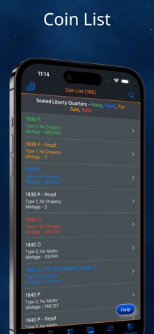 Seated Liberty Quarter iPhone screenshot