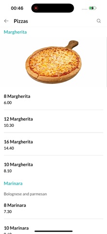 Mario's Pizza. iPhone screenshot