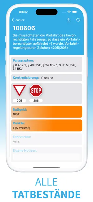 Tatbestandskatalog screenshot 4
