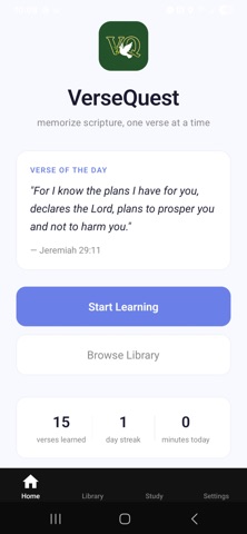 VerseQuest - Bible Memory Screenshot 1 of 6