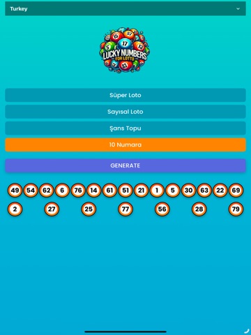 Lucky Numbers for Lotto iPad screenshot