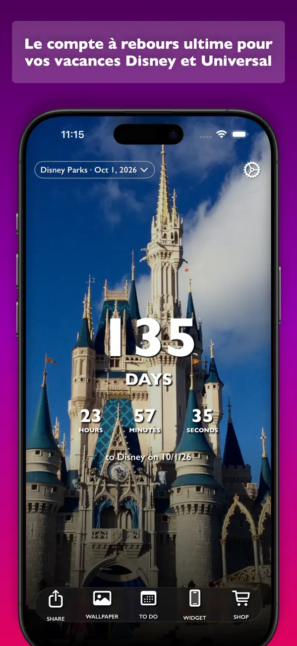Screenshot #1 pour Countdown Disney: Voyage